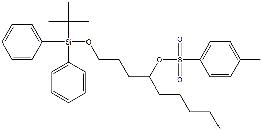 4-Methylbenzenesulfonic acid 1-[3-(tert-butyldiphenylsiloxy)propyl]hexyl ester Struktur