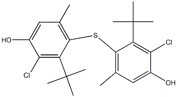 Bis(2-tert-butyl-3-chloro-4-hydroxy-6-methylphenyl) sulfide Struktur