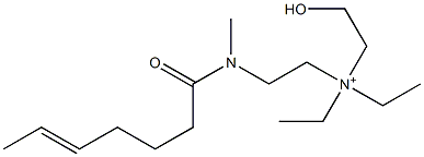 2-[N-Methyl-N-(5-heptenoyl)amino]-N,N-diethyl-N-(2-hydroxyethyl)ethanaminium Struktur