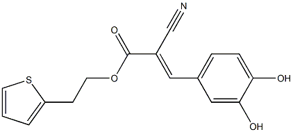 2-Cyano-3-(3,4-dihydroxyphenyl)propenoic acid 2-(2-thienyl)ethyl ester Struktur