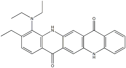 4-(Diethylamino)-3-ethyl-5,12-dihydroquino[2,3-b]acridine-7,14-dione Struktur