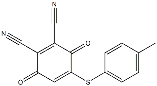 5-(4-Methylphenyl)thio-2,3-dicyano-1,4-benzoquinone Struktur