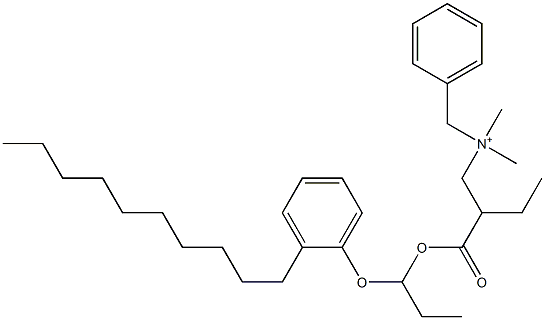 N,N-Dimethyl-N-benzyl-N-[2-[[1-(2-decylphenyloxy)propyl]oxycarbonyl]butyl]aminium Struktur