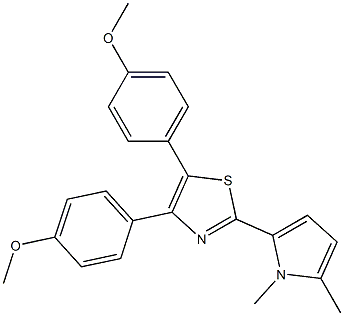 4,5-Bis(4-methoxyphenyl)-2-(1,5-dimethyl-1H-pyrrol-2-yl)thiazole Struktur