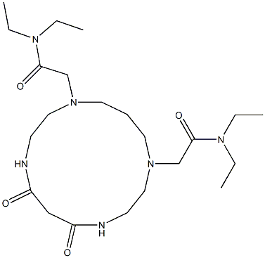 1,11-Bis[(diethylamino)carbonylmethyl]-1,4,8,11-tetraazacyclotetradecane-5,7-dione Struktur