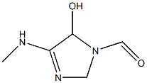 4-(Methylamino)-2,5-dihydro-5-hydroxy-1H-imidazole-1-carbaldehyde Struktur