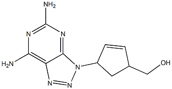 5,7-Diamino-3-(4-hydroxymethyl-2-cyclopentenyl)-3H-1,2,3-triazolo[4,5-d]pyrimidine Struktur