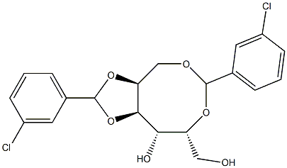 2-O,6-O:4-O,5-O-Bis(3-chlorobenzylidene)-L-glucitol Struktur