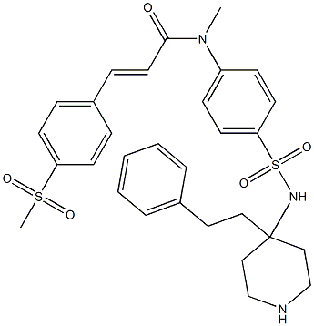 N-Methyl-4-methylsulfonyl-N-[4-[4-(2-phenylethyl)-4-piperidinylsulfamoyl]phenyl]-trans-cinnamamide Struktur