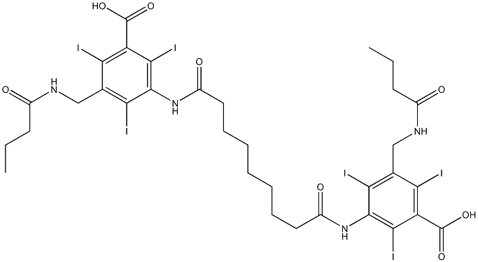 3,3'-(Azelaoyldiimino)bis[5-(butyrylaminomethyl)-2,4,6-triiodobenzoic acid] Struktur