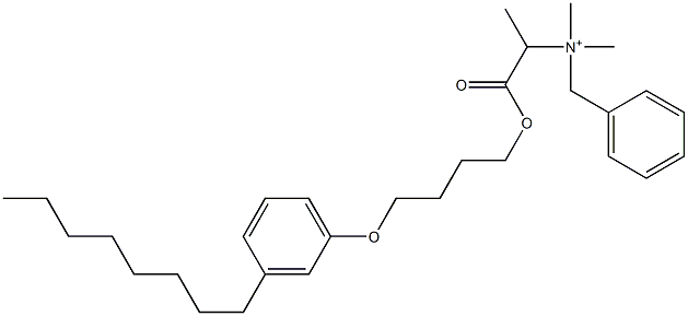 N,N-Dimethyl-N-benzyl-N-[1-[[4-(3-octylphenyloxy)butyl]oxycarbonyl]ethyl]aminium Struktur