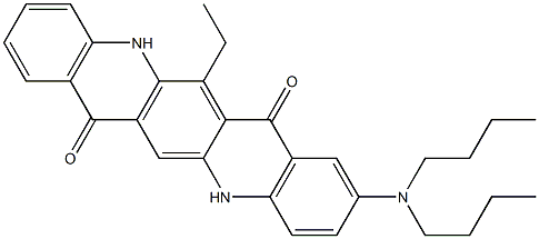 2-(Dibutylamino)-13-ethyl-5,12-dihydroquino[2,3-b]acridine-7,14-dione Struktur