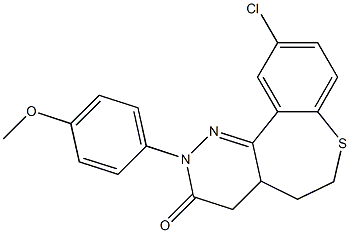 10-Chloro-2-(4-methoxyphenyl)-4,4a,5,6-tetrahydro[1]benzothiepino[5,4-c]pyridazin-3(2H)-one Struktur