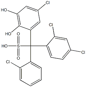 (2-Chlorophenyl)(2,4-dichlorophenyl)(5-chloro-2,3-dihydroxyphenyl)methanesulfonic acid Struktur