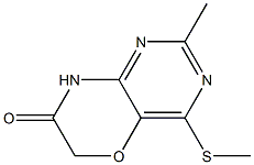 2-Methyl-4-methylthio-8H-pyrimido[5,4-b][1,4]oxazin-7(6H)-one Struktur