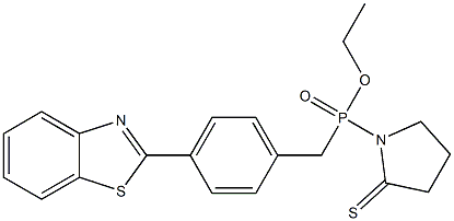 [4-(2-Benzothiazolyl)benzyl](2-thioxo-1-pyrrolidinyl)phosphinic acid ethyl ester Struktur