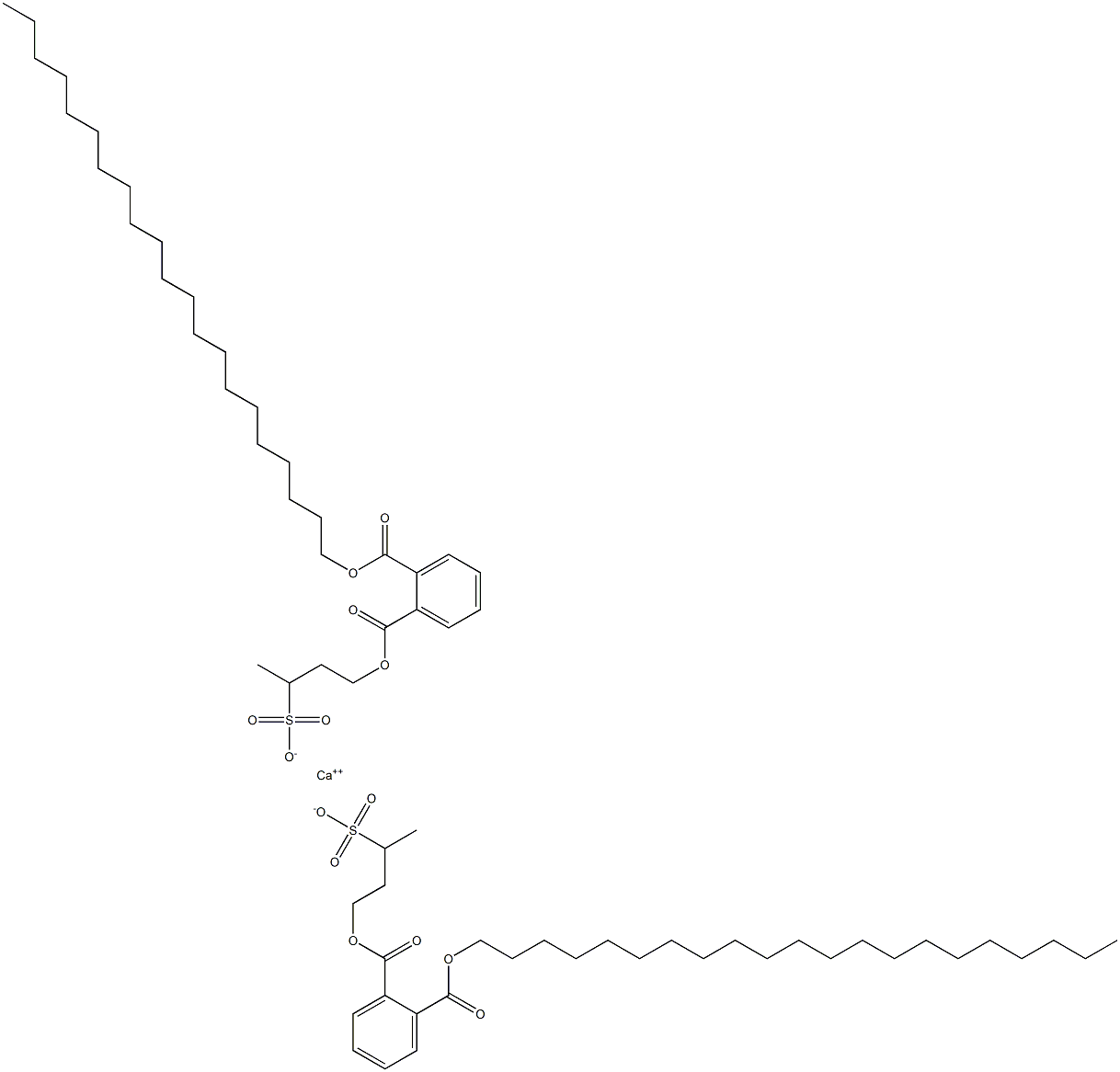 Bis[4-[(2-henicosyloxycarbonylphenyl)carbonyloxy]butane-2-sulfonic acid]calcium salt Struktur