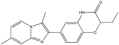 6-(3,7-Dimethyl-imidazo[1,2-a]pyridin-2-yl)-2-ethyl-2H-1,4-benzoxazin-3(4H)-one Struktur