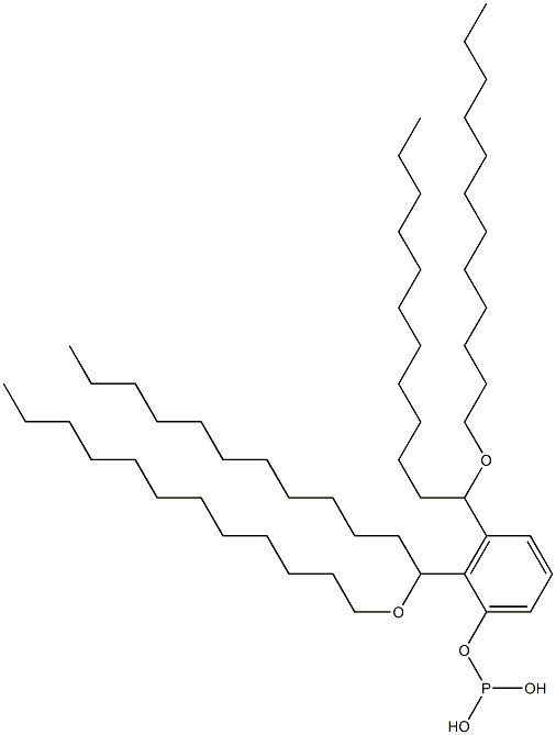 Phosphorous acid bis[1-(dodecyloxy)dodecyl]phenyl ester Struktur