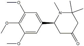 (6S)-1,2,2-Trimethyl-6-(3,4,5-trimethoxyphenyl)-4-piperidone Struktur