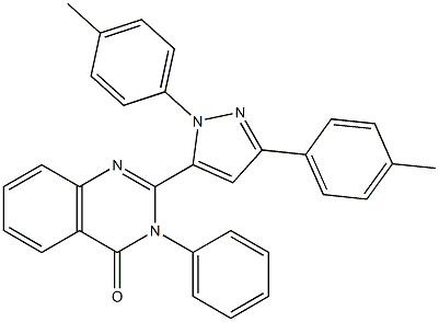 3-(Phenyl)-2-[3-(4-methylphenyl)-1-(4-methylphenyl)-1H-pyrazol-5-yl]quinazolin-4(3H)-one Struktur