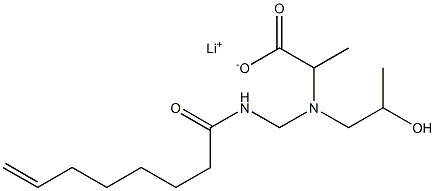 2-[N-(2-Hydroxypropyl)-N-(7-octenoylaminomethyl)amino]propionic acid lithium salt Struktur