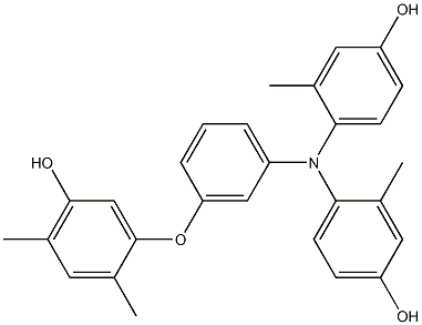 N,N-Bis(4-hydroxy-2-methylphenyl)-3-(5-hydroxy-2,4-dimethylphenoxy)benzenamine Struktur