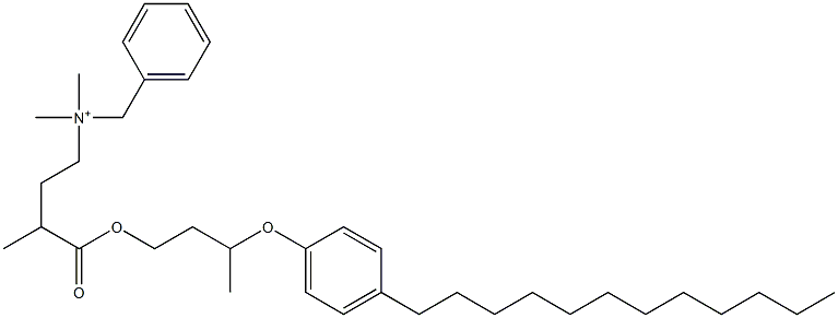 N,N-Dimethyl-N-benzyl-N-[3-[[3-(4-dodecylphenyloxy)butyl]oxycarbonyl]butyl]aminium Struktur