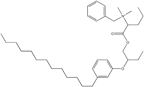 N,N-Dimethyl-N-benzyl-N-[1-[[2-(3-tridecylphenyloxy)butyl]oxycarbonyl]butyl]aminium Struktur