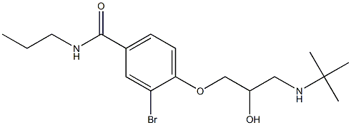 1-[4-[Propylcarbamoyl]-2-bromophenoxy]-3-[tert-butylamino]-2-propanol Struktur