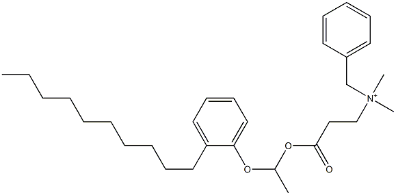 N,N-Dimethyl-N-benzyl-N-[2-[[1-(2-decylphenyloxy)ethyl]oxycarbonyl]ethyl]aminium Struktur