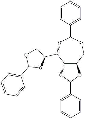 1-O,4-O:2-O,3-O:5-O,6-O-Tribenzylidene-L-glucitol Struktur