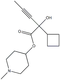 2-Cyclobutyl-2-hydroxy-3-pentynoic acid 1-methyl-4-piperidyl ester Struktur