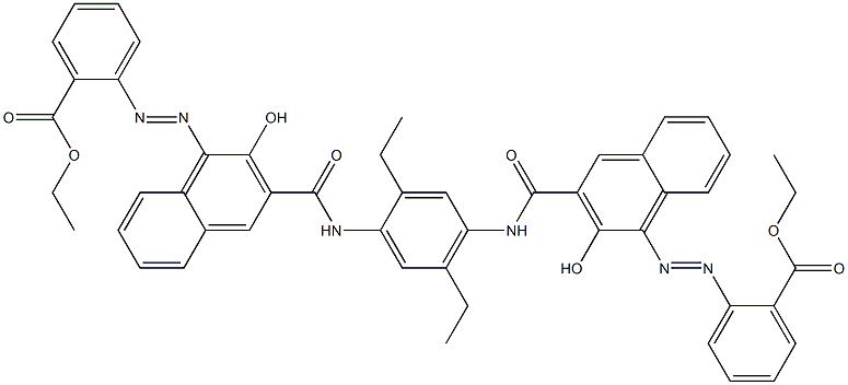 1,4-Bis[1-[[2-(ethoxycarbonyl)phenyl]azo]-2-hydroxy-3-naphthoylamino]-2,5-diethylbenzene Struktur