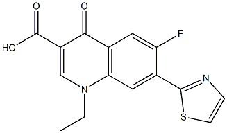 1,4-Dihydro-1-ethyl-4-oxo-6-fluoro-7-(thiazol-2-yl)quinoline-3-carboxylic acid Struktur