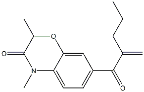 2,4-Dimethyl-7-(2-propylacryloyl)-4H-1,4-benzoxazin-3(2H)-one Struktur