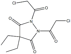 4,4-Diethyl-1,2-di(chloroacetyl)-3,5-pyrazolidinedione Struktur