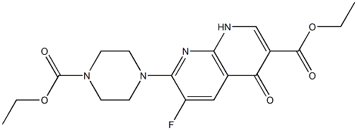 7-(4-Ethoxycarbonyl-1-piperazinyl)-6-fluoro-1,4-dihydro-4-oxo-1,8-naphthyridine-3-carboxylic acid ethyl ester Struktur