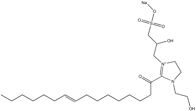 1-(2-Hydroxyethyl)-3-[2-hydroxy-3-(sodiooxysulfonyl)propyl]-2-(9-hexadecenoyl)-2-imidazoline-3-ium Struktur