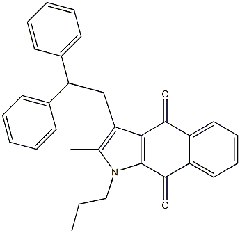 3-(2,2-Diphenylethyl)-2-methyl-1-propyl-1H-benz[f]indole-4,9-dione Struktur