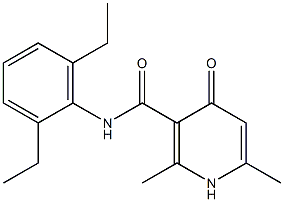 1,4-Dihydro-2,6-dimethyl-N-(2,6-diethylphenyl)-4-oxopyridine-3-carboxamide Struktur