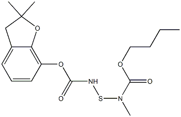 [N-Methyl-N-(butoxycarbonyl)aminothio]carbamic acid 2,2-dimethyl-2,3-dihydrobenzofuran-7-yl ester Struktur