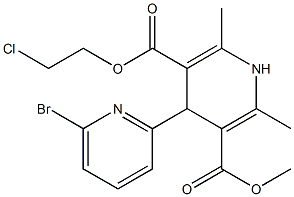 4-(6-Bromopyridin-2-yl)-1,4-dihydro-2,6-dimethylpyridine-3,5-dicarboxylic acid 3-methyl 5-(2-chloroethyl) ester Struktur