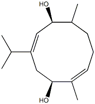 (1S,3E,5S,9E)-3-Isopropyl-6,10-dimethyl-3,9-cyclodecadiene-1,5-diol Struktur