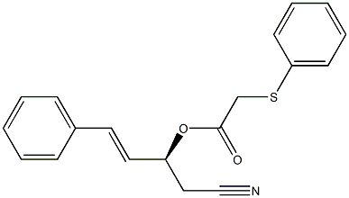 (Phenylthio)acetic acid (S)-1-(cyanomethyl)-3-phenyl-2-propenyl ester Struktur