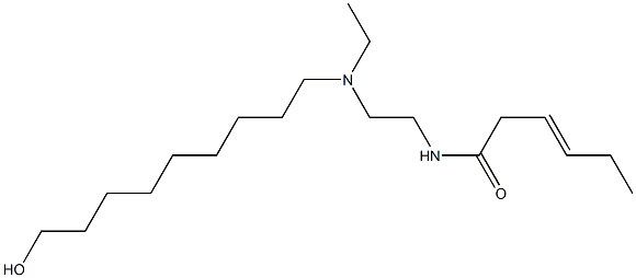 N-[2-[N-Ethyl-N-(9-hydroxynonyl)amino]ethyl]-3-hexenamide Struktur