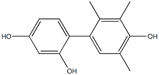 2',3',5'-Trimethyl-1,1'-biphenyl-2,4,4'-triol Struktur