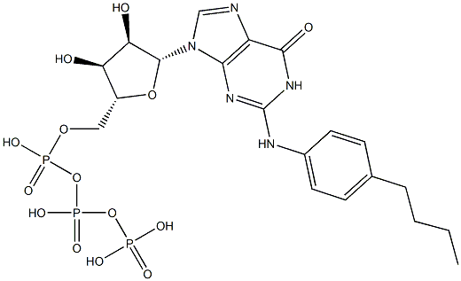 N-(4-Butylphenyl)guanosine-5'-triphosphoric acid Struktur