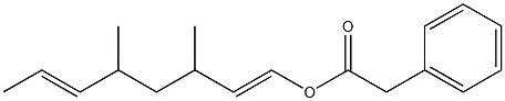 Phenylacetic acid 3,5-dimethyl-1,6-octadienyl ester Struktur