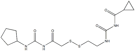 1-(Cyclopropylcarbonyl)-3-[2-[[(3-cyclopentylureido)carbonylmethyl]dithio]ethyl]urea Struktur